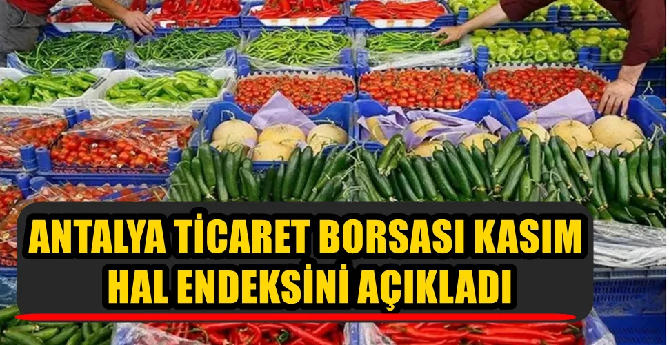 ANTALYA TİCARET BORSASI KASIM HAL ENDEKSİNİ AÇIKLADI