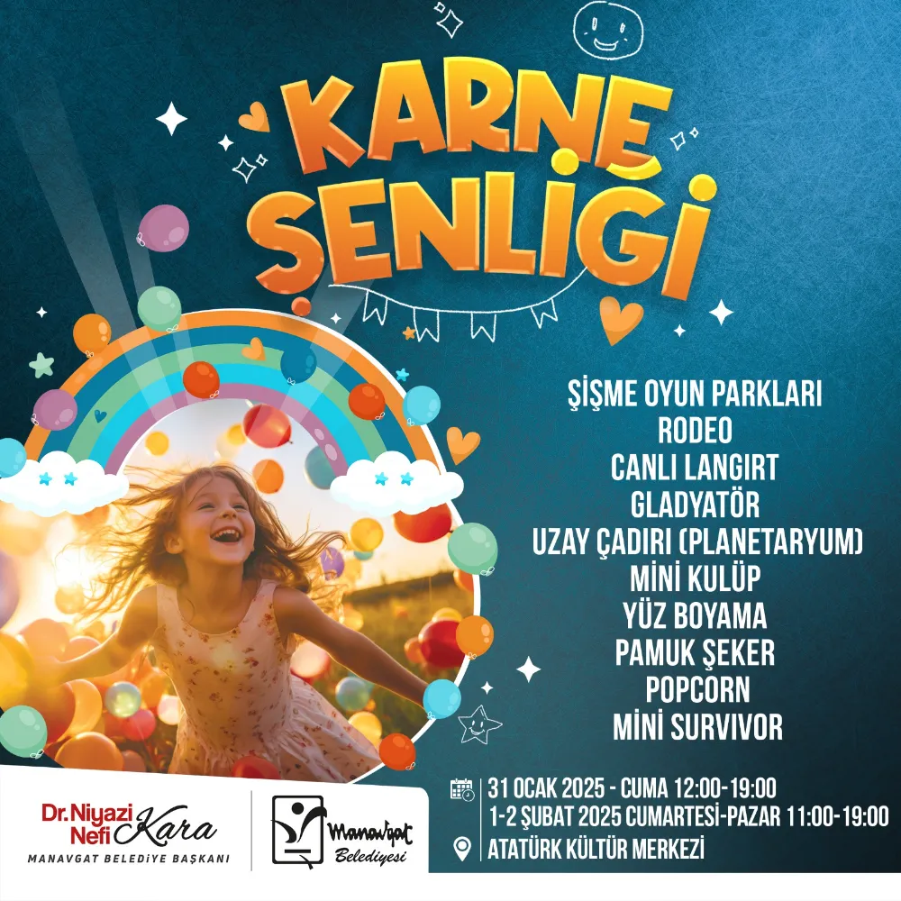 MANAVGAT BELEDİYESİ’NDEN KARNE ŞENLİĞİ COŞKUSU