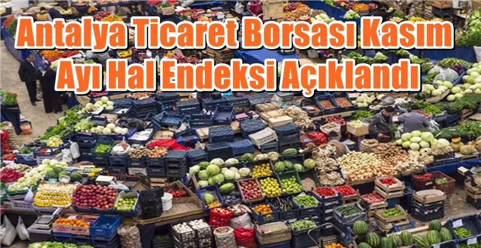 Antalya Ticaret Borsası Kasım Ayı Hal Endeksi Açıklandı