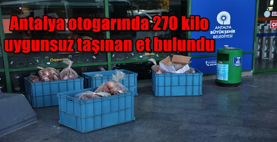 Antalya otogarında 270 kilo uygunsuz taşınan et bulundu