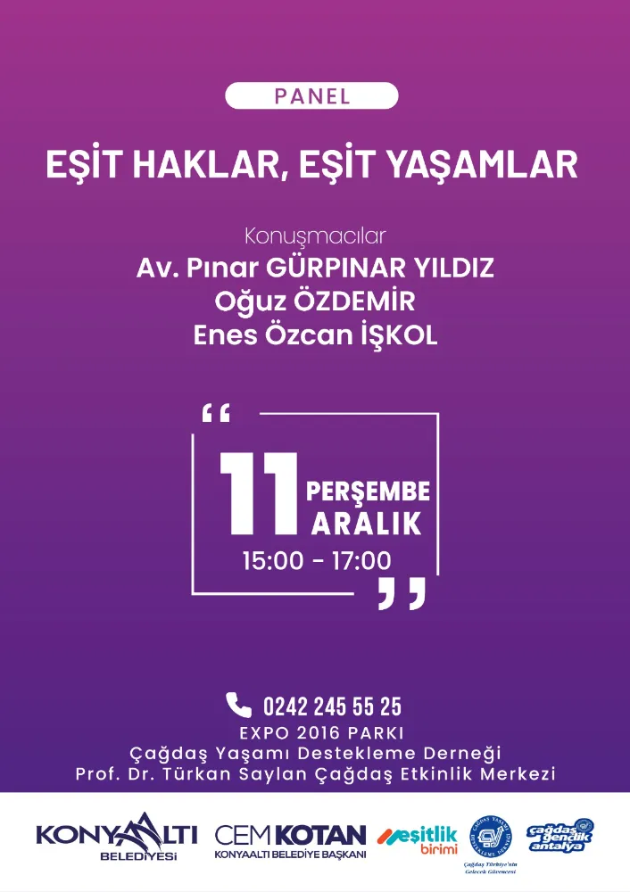 KONYAALTI’NDA EŞİT YAŞAMA FARKINDALIK OLUŞTURULACAK