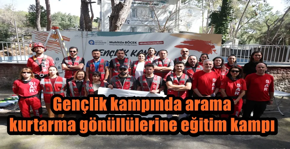 Gençlik kampında arama kurtarma gönüllülerine eğitim kampı 