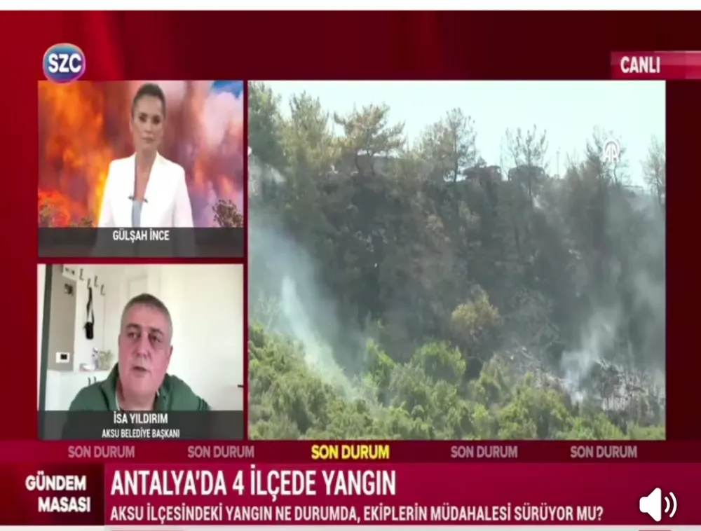 Yıldırım: Aksu’daki yangın 2 Bin dönüm etkilendi. 