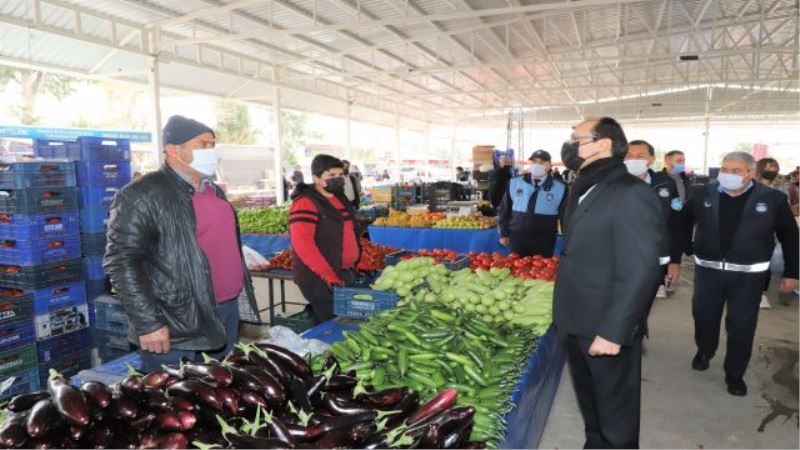 AKSU’DA İŞ YERLERİ VE PAZAR YERLERİ DENETLENDİ