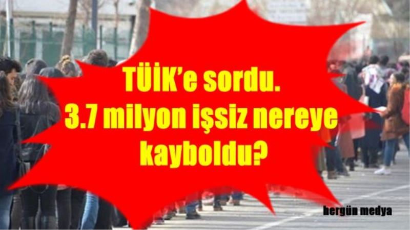 TÜİK’e sordu. 3.7 milyon işsiz nereye kayboldu?