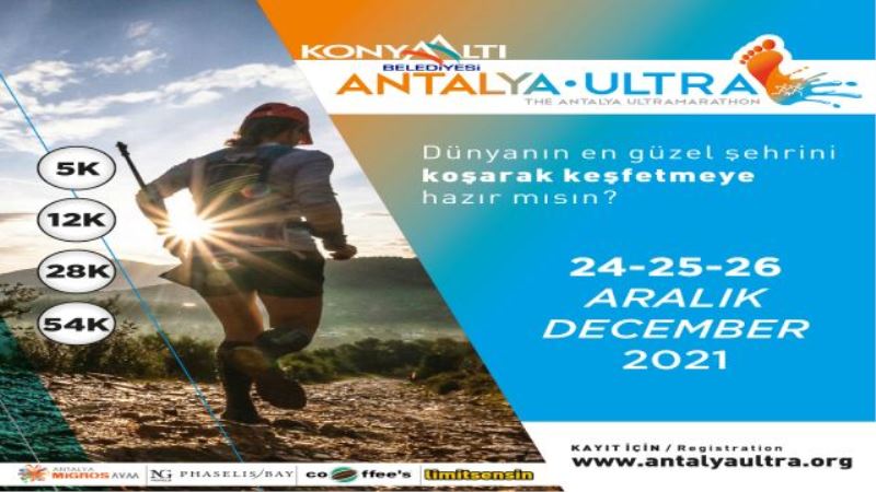Konyaaltı Belediyesi Antalya Ultra Maratonu 24-25-26 Aralık’ta